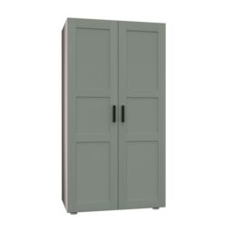 Atomia Contemporary Matt Reed Green Tall Double Wardrobe With Shelving (H)1875mm (W)1000mm (D)580mm - thumbnail 3