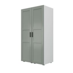 Atomia Contemporary Matt Reed Green Tall Double Wardrobe With Shelving (H)1875mm (W)1000mm (D)580mm - thumbnail 2