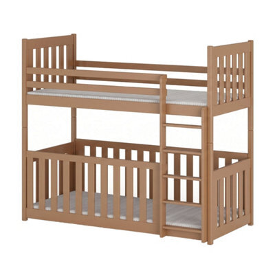 Arte Cinnamon Wooden Bunk Bed With Cot Bed & 2 Bonnell Mattresses 90 X 190 Cm - image 1