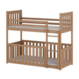 Arte Cinnamon Wooden Bunk Bed With Cot Bed & 2 Bonnell Mattresses 90 X 190 Cm - thumbnail 1