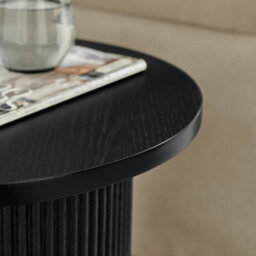 Furniturebox Furniturbeox Uk Penrose Black Round Wooden Pedestal Side Table - thumbnail 4