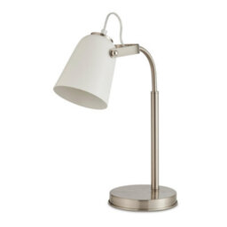 Furniturebox Uk Riley Silver & White Adjustable Table Lamp - thumbnail 4