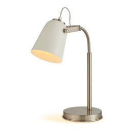 Furniturebox Uk Riley Silver & White Adjustable Table Lamp - thumbnail 5