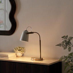 Furniturebox Uk Riley Silver & White Adjustable Table Lamp - thumbnail 3