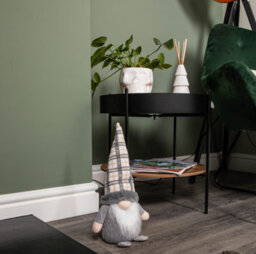 Samuel Alexander 35Cm Grey Standing Christmas Gonk Decoration With Tartan Hat - thumbnail 2