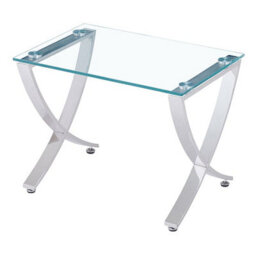 Furniture in Fashion Vienna Clear Glass Nest Of 2 Tables With Angular Chrome Legs - thumbnail 3