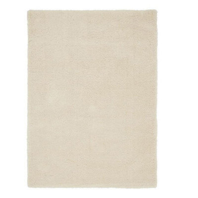 Plain Ivory Rug, Shaggy Living Room Rug, Modern Stain-Resistant Dining Room Rug, 37mm Thick Ivory Rug-120Cm X 170Cm - image 1