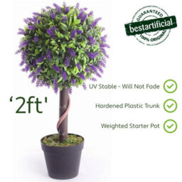 Best Artificial 2Ft / 60Cm Purple Lavender Ball Tree Plant Garden Office Conservatory Tropical Indoor Outdoor - thumbnail 4
