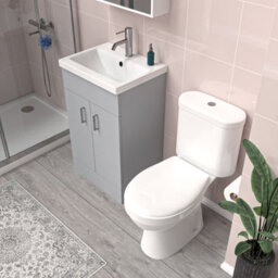 Nes Home Matte Grey 500 mm Basin Vanity Unit & Toilet Flat Pack - thumbnail 4
