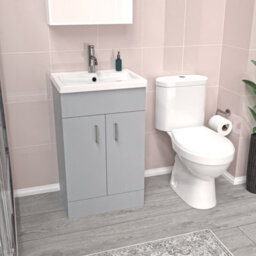 Nes Home Matte Grey 500 mm Basin Vanity Unit & Toilet Flat Pack - thumbnail 5