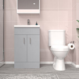 Nes Home Matte Grey 500 mm Basin Vanity Unit & Toilet Flat Pack - thumbnail 2