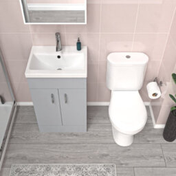 Nes Home Matte Grey 500 mm Basin Vanity Unit & Toilet Flat Pack - thumbnail 3