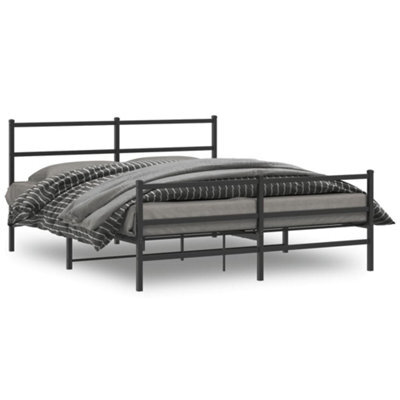 Berkfield Metal Bed Frame Without Mattress With Footboard Black 150X200Cm - image 1