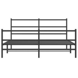 Berkfield Metal Bed Frame Without Mattress With Footboard Black 150X200Cm - thumbnail 5