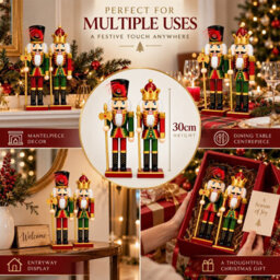 SuperGift.com Christmas Nutcracker Decoration Set Traditional Festive Xmas Decorative Ornaments - thumbnail 5