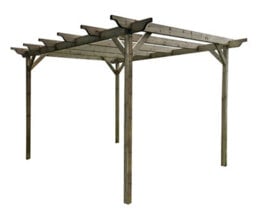 Arbor Garden Solutions Sculpted Wooden Garden Pergola Kit, 3.6M X 3.6M (Rustic Brown Finish) - thumbnail 1