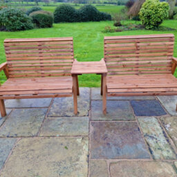 Churnet Valley Garden Furniture Ltd Valley 4 Seat Set 2X2B Straight Tray - thumbnail 2