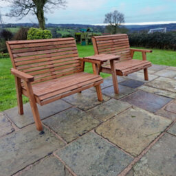 Churnet Valley Garden Furniture Ltd Valley 4 Seat Set 2X2B Straight Tray - thumbnail 1