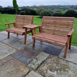 Churnet Valley Garden Furniture Ltd Valley 4 Seat Set 2X2B Straight Tray - thumbnail 3