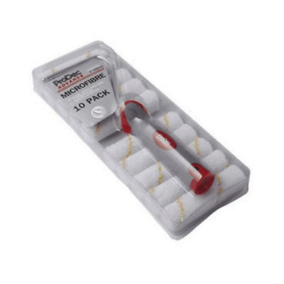 Prodec Short Pile Microfibre Roller And Frame (Pack Of 10) White/grey (One Size)
