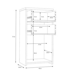 Furniture To Go Best Chest Storage Cabinet 2 Drawers 1 Door In Concrete Optic Dark Grey/old - Wood Vintage - thumbnail 8