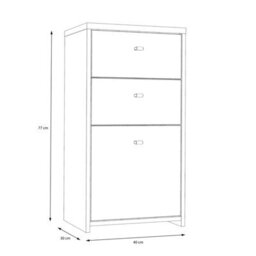 Furniture To Go Best Chest Storage Cabinet 2 Drawers 1 Door In Concrete Optic Dark Grey/old - Wood Vintage - thumbnail 6
