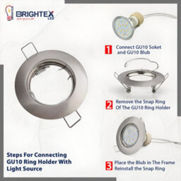 Brightex LED Brightex, Pack Of 10 Shinny Chrome Downlight Gu10 Holder Spotlights Ring Ceiling Recessed Round Fitting - thumbnail 2