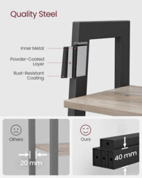 Vasagle Ladder Shelf, 4-Tier Bookshelf, Bookcase, For Living Room, Bedroom,industrial Style, Steel Frame, Greige And Black - thumbnail 4