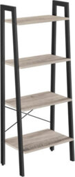 Vasagle Ladder Shelf, 4-Tier Bookshelf, Bookcase, For Living Room, Bedroom,industrial Style, Steel Frame, Greige And Black - thumbnail 5