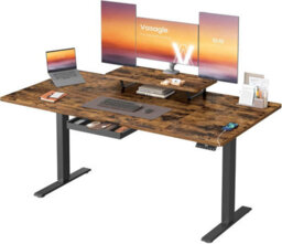 Vasagle Electric Standing Desk, Height Adjustable Desk, 160 X 80 Cm, Flexible Monitor Stand And Drawer, Usb-C Port - thumbnail 5