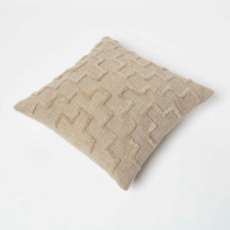 Homescapes Geometric Beige Tufted Cotton Cushion 45 X 45 Cm - thumbnail 5