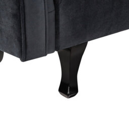 Beliani Right-Hand Chaise Longue Lattes Ii Velvet Black With Cushion - thumbnail 8