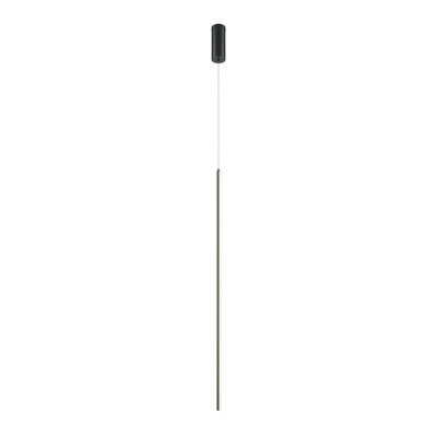 Luminosa Lighting Luminosa Halo Modern Long Slim Pendant Ceiling Light Black 750Lm White Shade - image 1