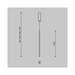 Luminosa Lighting Luminosa Halo Modern Long Slim Pendant Ceiling Light Black 750Lm White Shade - thumbnail 2