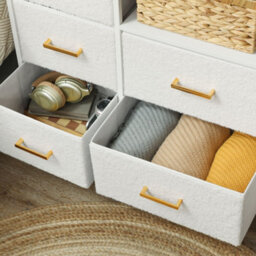 Wyld Haus Haso Cono Cream White 8-Drawer Bouclé Chest With Built-In Charging Station - thumbnail 9
