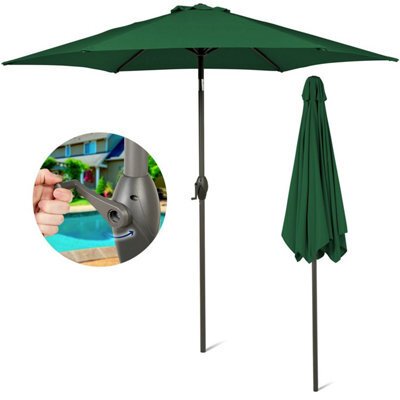 Sunmer 2.7M Parasol With Crank Mechanism, Sun Shading, Water Repellent, Polyester, Easy To Open And Close - Green - image 1