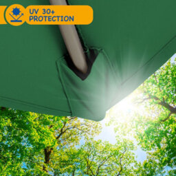 Sunmer 2.7M Parasol With Crank Mechanism, Sun Shading, Water Repellent, Polyester, Easy To Open And Close - Green - thumbnail 4