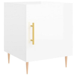 Berkfield Bedside Cabinets 2 Pcs High Gloss White 40X40X50 Cm Engineered Wood - thumbnail 5