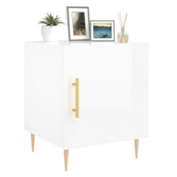 Berkfield Bedside Cabinets 2 Pcs High Gloss White 40X40X50 Cm Engineered Wood - thumbnail 4