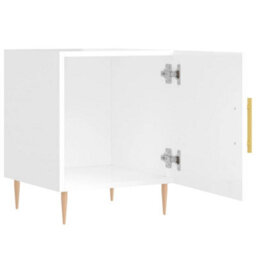 Berkfield Bedside Cabinets 2 Pcs High Gloss White 40X40X50 Cm Engineered Wood - thumbnail 8