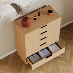 Lassic Vida Designs Trega Pine 5 Drawer Chest Anti-Bowing Support & Stylish Black Handles, (H)900mm X (W)660mm X (D)360mm - thumbnail 8