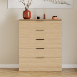 Lassic Vida Designs Trega Pine 5 Drawer Chest Anti-Bowing Support & Stylish Black Handles, (H)900mm X (W)660mm X (D)360mm - thumbnail 2