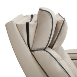 More4Homes Capri Electric Recliner Cinema Chair (Beige) - Air Leather, Usb/c Charging, Led Lighting, Cupholders, Storage - thumbnail 5