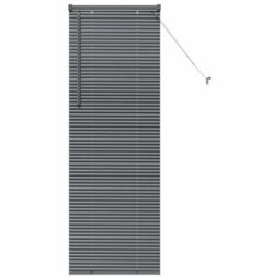 Berkfield Window Blind With Curtains Manual Dark Grey Aluminium - thumbnail 2