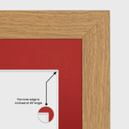 AK Frames 50X20Cm Oak Sleek Multi Photo Frame With Crimson Mount - Holds 4 Apertures (4X) 6X4 Photos - thumbnail 7