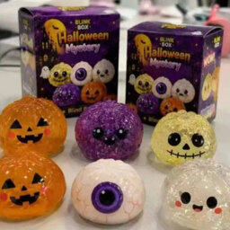 Orange Halloween Glitter Dumpling Squishy Toy Mystery Blind Box Bun Stress Relief Toy - thumbnail 6