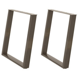 Berkfield Modern Dining Table Legs U-Shaped 2 Pcs Natural Steel 70X(72-73) Cm Steel