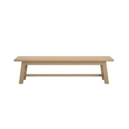 Wyld Haus Arklow Latte Wooden Bench Large Scandinavian Woodgrain Seat - thumbnail 2