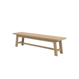 Wyld Haus Arklow Latte Wooden Bench Large Scandinavian Woodgrain Seat - thumbnail 3
