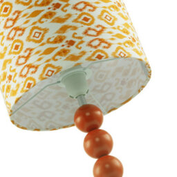 Happy Homewares Chic Orange Table Lamp With Aztec Style Yellow And Orange Fabric Shade - thumbnail 5